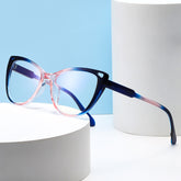 2025 New cat eye personality hollowed out glasses flat light mirror glasses