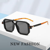 Custom logo double bridge leopard print sunglasses square gradient colorful sunglasses
