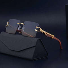 New rimless sunglasses men personality high quality sunscreen sunglasses men drand wholesale