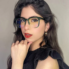 High quality square leopard print glasses anti blue light oversized tortoise shell glasses