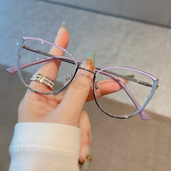 New metal anti-blue light eyeglasses round filigree dot two-tone lacquer fashion trend women's models