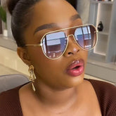 High quality double bridge uv400 sunglasses gradient colorful outdoor sunglasses