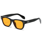 New fashion square orange lens sunglasses gradient colorful sunglasses