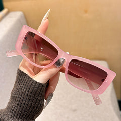 Custom logo rectangle small frame sunglasses leopard print sunglasses