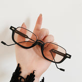 Half frame rivet small frame sunglasses new retro sunglasses female ins wind sunglasses