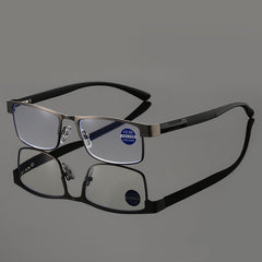 New metal square frame comfortable anti-blue light glasses Fashion reading men reading glasses