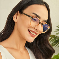High quality round frame anti blue light glasses computer reading glasses