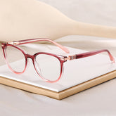 Custom logo acetate anti blue light glasses round frame rivet fashion hot sale glasses frame