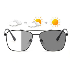 Fashion new photochromism anti-blue glasses retro metal double bridge glasses trend glasses