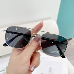 High quality double bridge sunglasses gradient colorful metal frame sunglasses