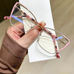 New style fashion anti blue light glasses cat eye print pink weateye glasses for women