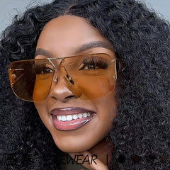 Vintage retro ins double bridge sunglasses metal half-frame Frog goggles sunglasses