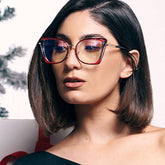 New fashion oversized cat eye computer glasses anti blue light metal frame glasses