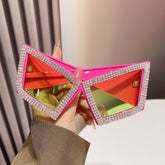 New cat-eye diamond-framed sunglasses women's high-grade sense of ins sunglasses