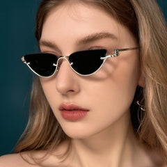 New style Fashion sunglasses Metal half frame gradient color women's fashion glasses