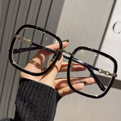 New style double colorful glasses anti blue light personality black frame glasses