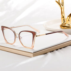 New fashion oversized cat eye computer glasses anti blue light metal frame glasses