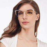 Fashion designer cat eye glasses metal frame pink frame anti blue light ladies glasses