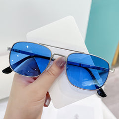 High quality double bridge sunglasses gradient colorful metal frame sunglasses
