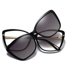 New trend women magnetic absorption mirror set anti-blue glasses two-color polarized sunglasses