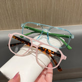 New style fashion double bridge glasses leopard print anti blue light glasses