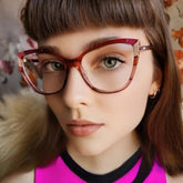 Cat-eye retro anti-blue women's glasses trend personalized pattern TR frames
