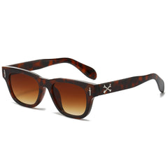 New fashion square orange lens sunglasses gradient colorful sunglasses