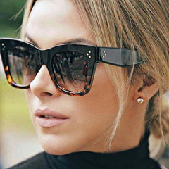 New fashion cat eye gradient colorful sunglasses leopard print sunglasses