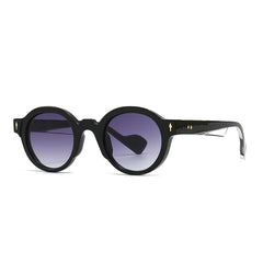 New fashion high quality vintage sunglasses uv400 round frame rivet sunglasses