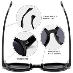 Retro rivet round frame sunglasses vintage fashion trend UV protection sunglasses