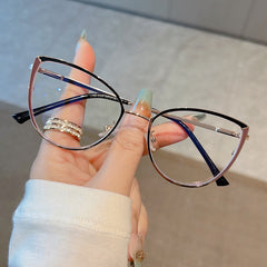 New metal anti-blue light eyeglasses round filigree dot two-tone lacquer fashion trend women's models