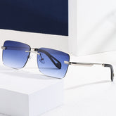 High quality rimless sunglasses gradient colorful metal frame sunglasses