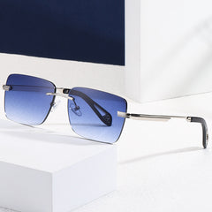 High quality rimless sunglasses gradient colorful metal frame sunglasses