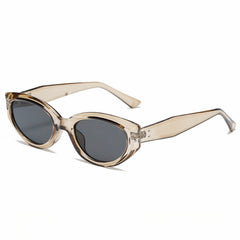 High quality rivet fashion style sunglasses small oval uv400 cat eye ins sunglasses for ladies