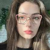 New fashion style reading pink metal frame glasses cat eye anti blue light glasses