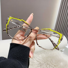 Retro Fashion Leopard Print Glasses Candy Colorful Pink Anti-Blue-Light Eyewear Glasses