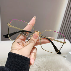 New style fashion anti blue light wear glasses Metal frame double colorful glasses for ladies