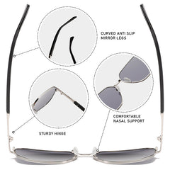 Metal polygon square frame sunglasses gradient colorful Retro sunglasses