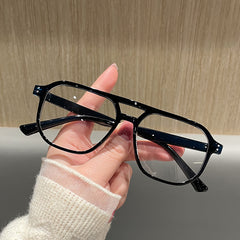 New style fashion double bridge glasses leopard print anti blue light glasses