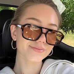 Hot sale double bridge tortoise shell sunglasses fashion brand women men sunglasses