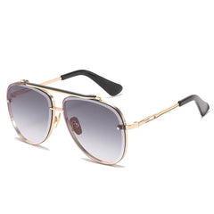 High quality gradient colorful sunglasses double bridge metal frame sunglasses