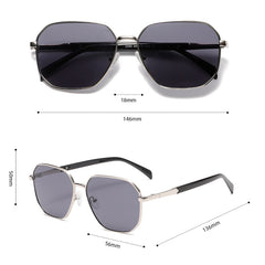 Metal polygon square frame sunglasses gradient colorful Retro sunglasses