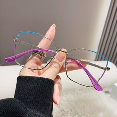 New style fashion anti blue light wear glasses Metal frame double colorful glasses for ladies