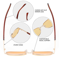 High quality gradient colorful metal frame sunglasses colorful lens sunglasses