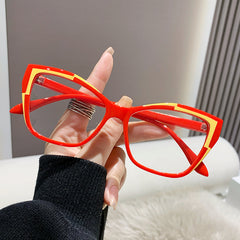 Retro Fashion Leopard Print Glasses Candy Colorful Pink Anti-Blue-Light Eyewear Glasses