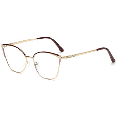 New style anti-blue glasses women's trend metal fashion glasses personality ins cat-eye frames