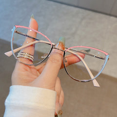 New metal anti-blue light eyeglasses round filigree dot two-tone lacquer fashion trend women's models