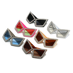 New cat-eye diamond-framed sunglasses women's high-grade sense of ins sunglasses