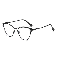 New fashion metal glasses designer cat eye anti blue light pink frame glasses