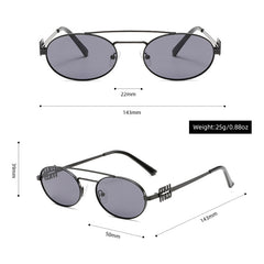Fashion vintage small Oval frame double bridge sunglasses Metal sunglasses UV400 sunglasses